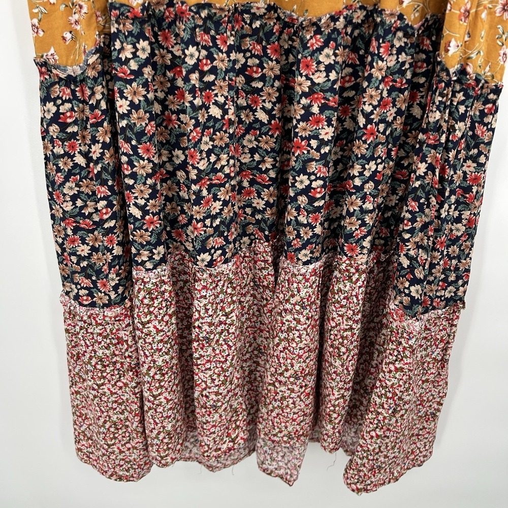 Natural Life Womens Collette Tiered Boho Maxi Dress Size L Cottagecore Prairie - Picture 5 of 12
